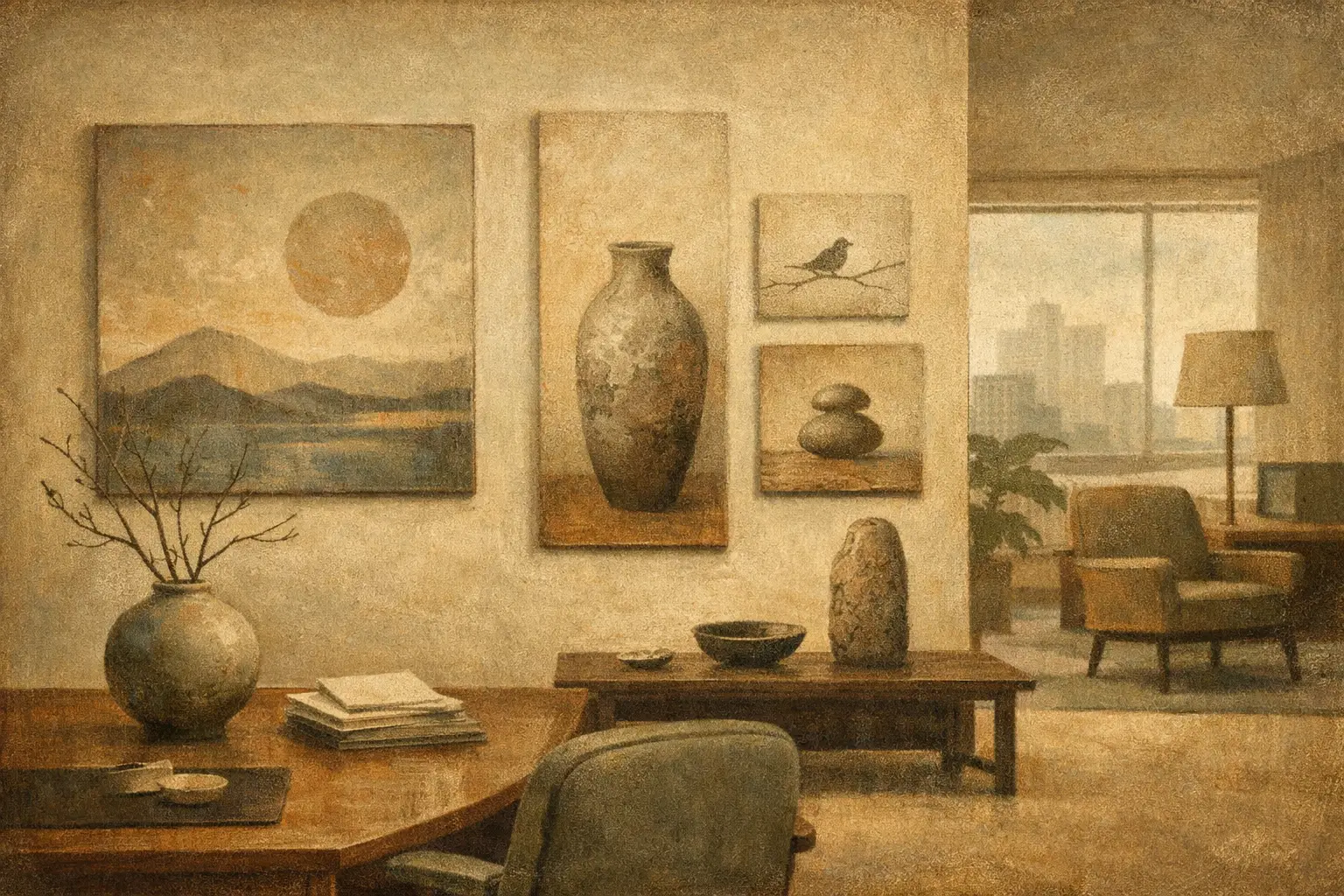Wabi Sabi Art for Office Spaces That Lasts