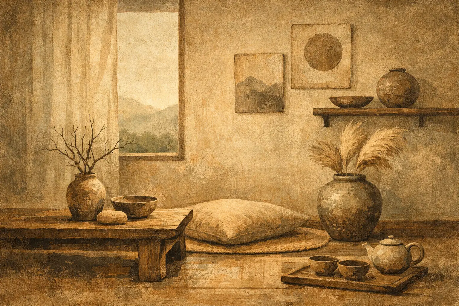 Wabi Sabi Lifestyle Art for Calm Interiors