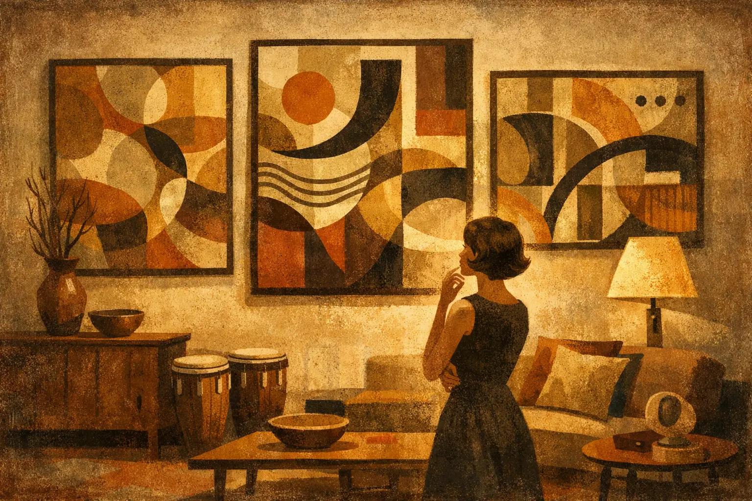 Abstract Wall Art That Gives a Room Its Rhythm