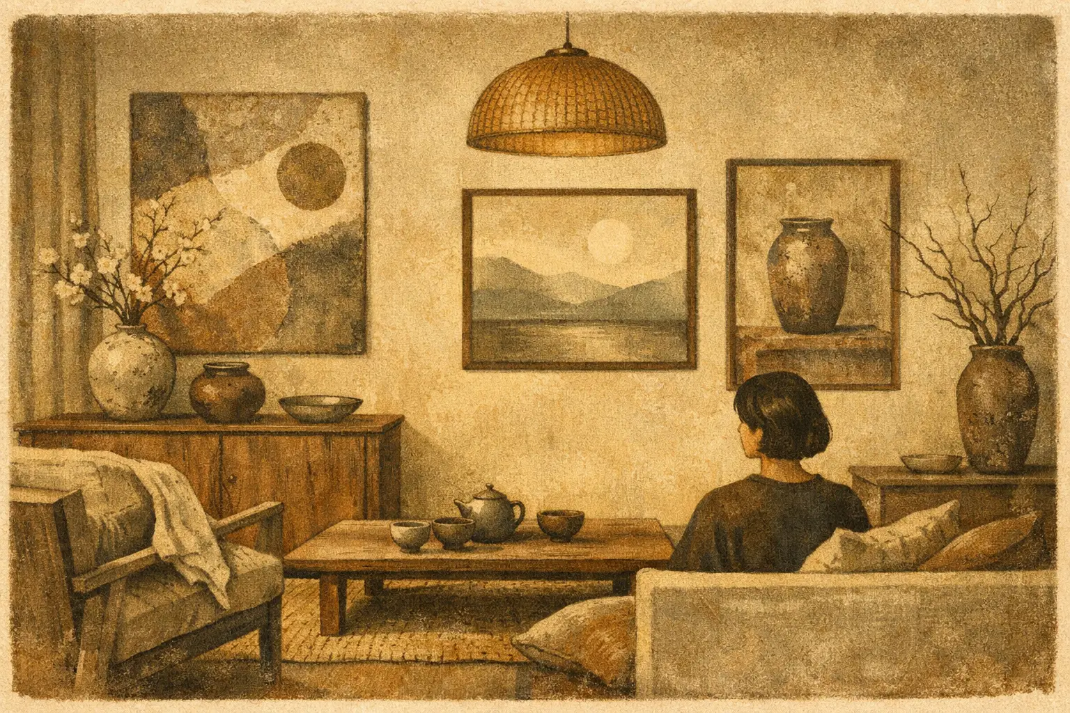 How to Style Wabi Sabi Artwork in Your Home