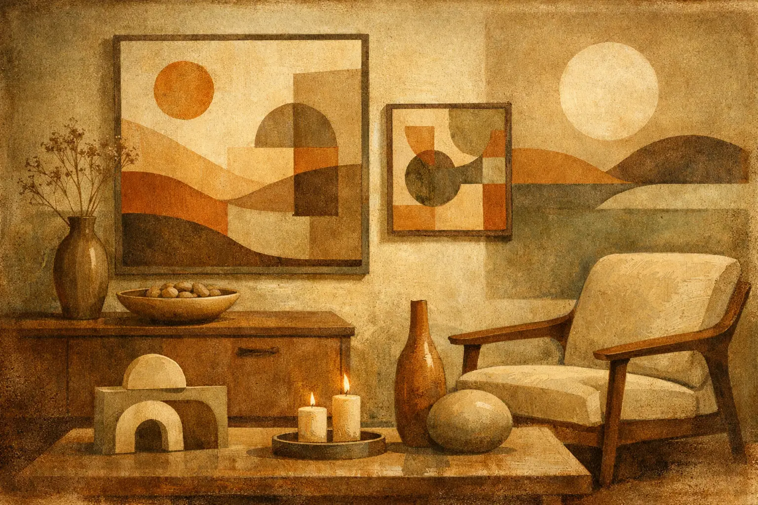 Trends in Meditative Abstract Art for Calm Interiors